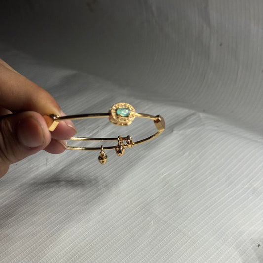 Green Classic Round Bracelet - Pair of 2