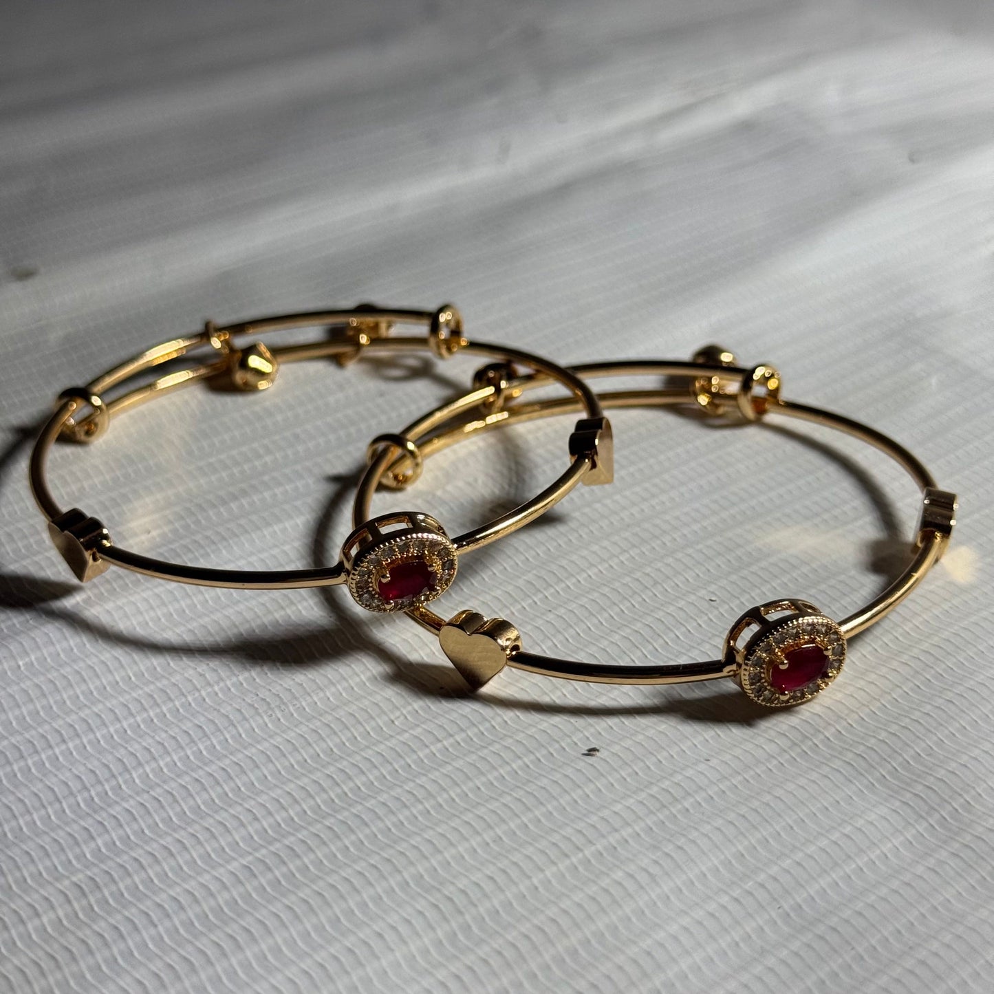 Red Classic Round Bracelet - Pair of 2