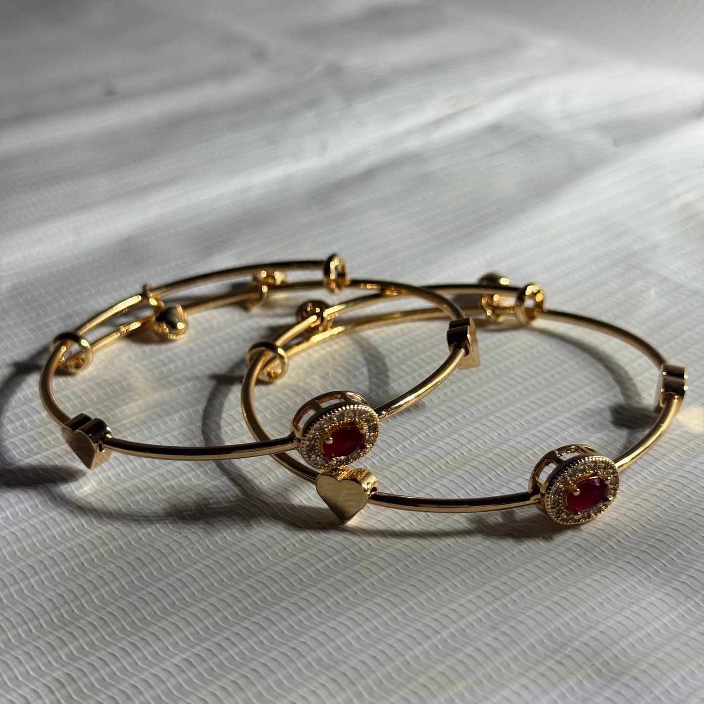 Red Classic Round Bracelet - Pair of 2