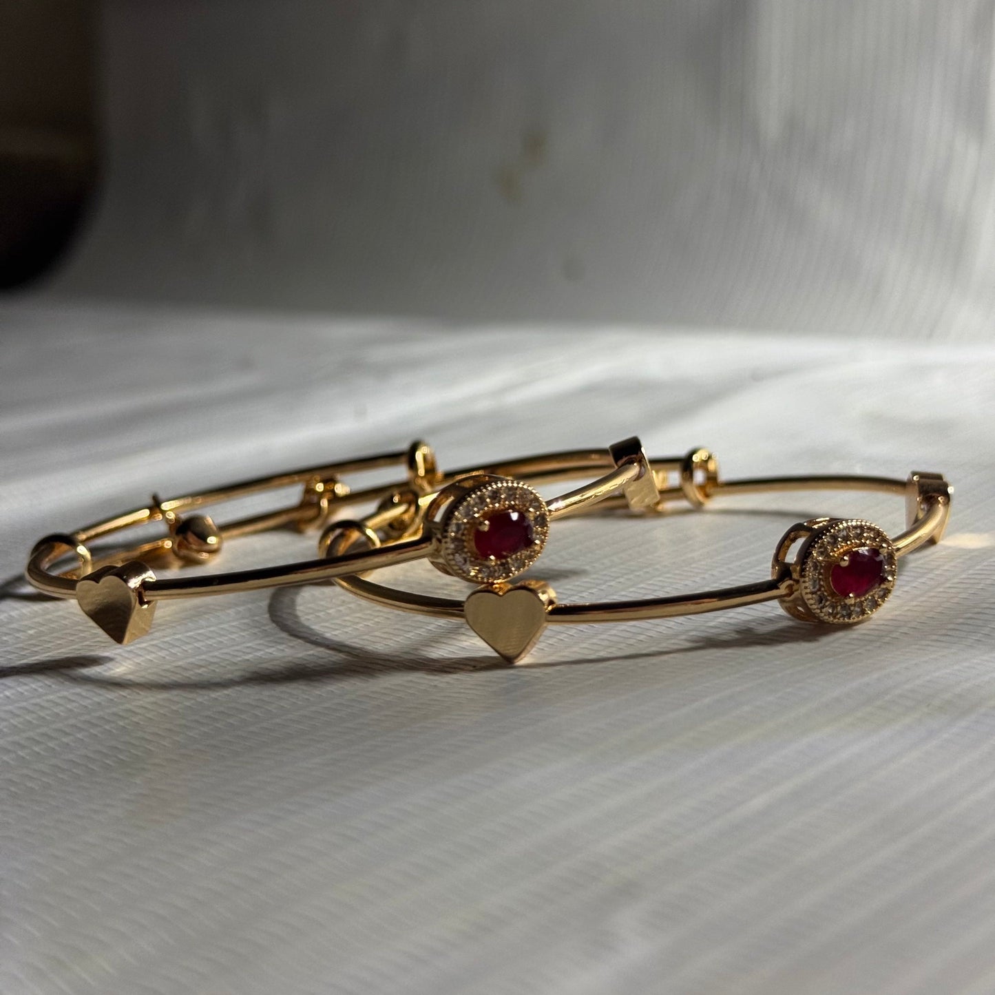 Red Classic Round Bracelet - Pair of 2