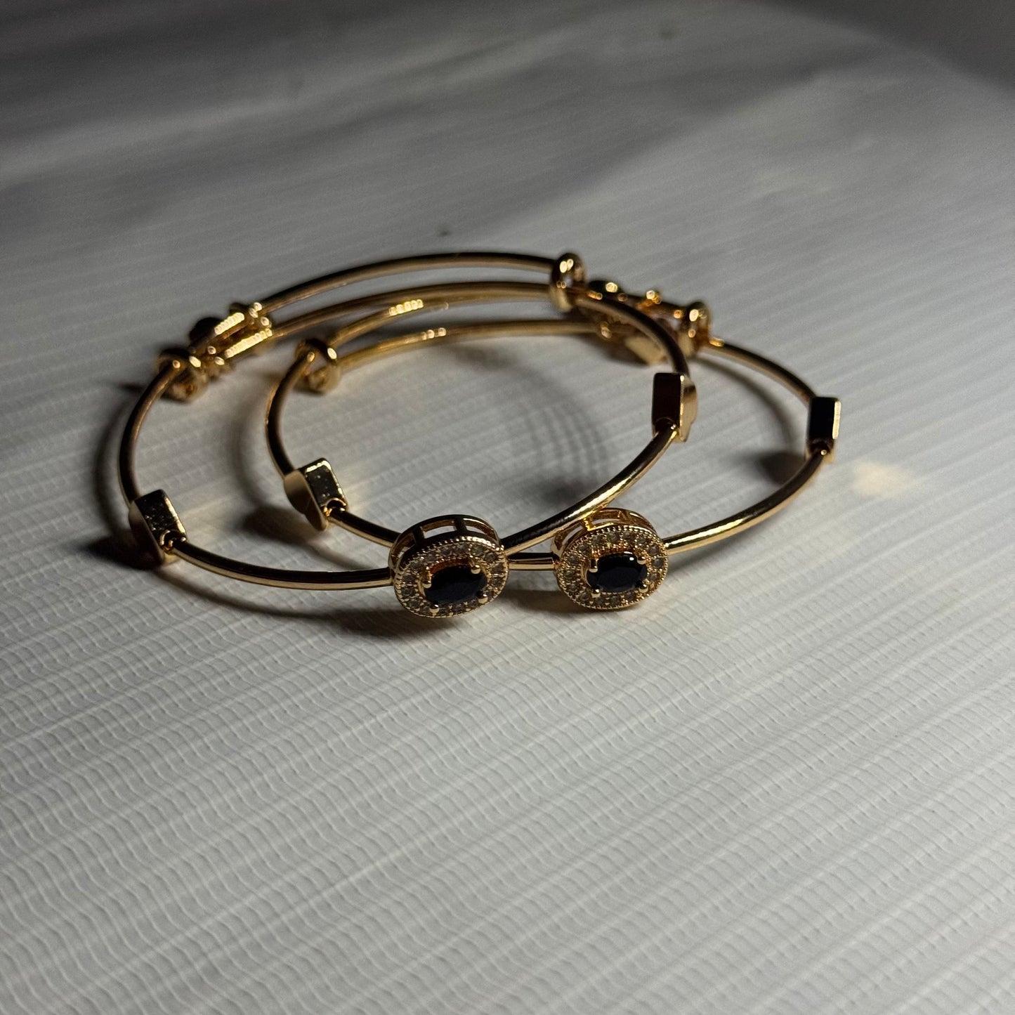 Black Classic Round Bracelet - Pair of 2