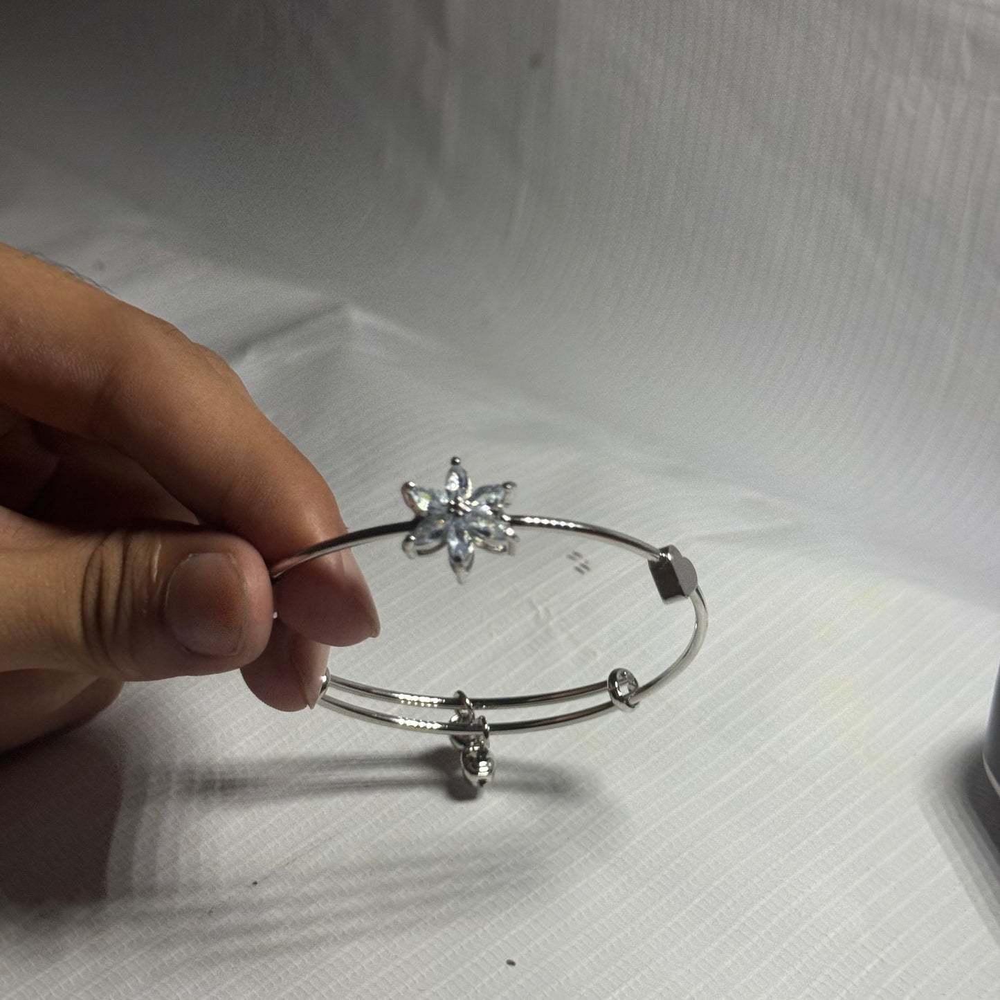 Silver and Clear Elegant Round Bracelet